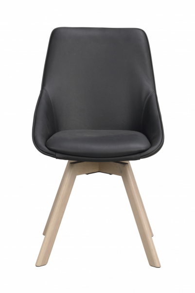 Krzesło 'Alison' Skórzane - Czarny/bielony