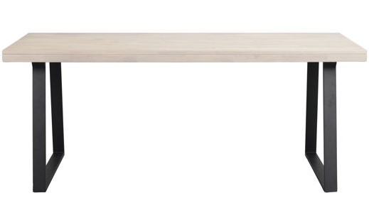 Stół jadalny 'Brooklyn' 170x95cm - Białe pigmentowane/Czarny U-noga