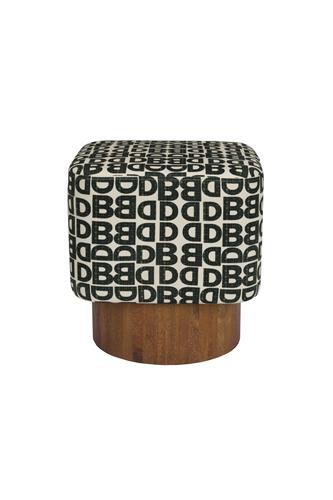 Pufa 'Monogram' - Czarny/Biały