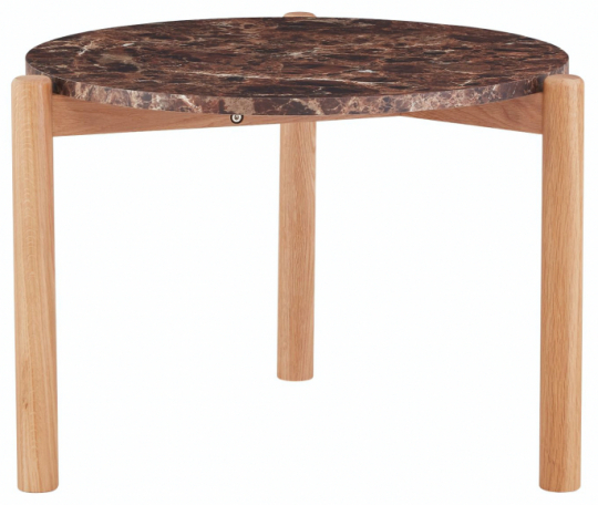 Stolik kawowy 'Marble' S - Brązowy