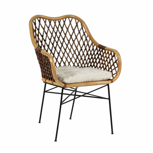 Krzesło 'Lauren' - Naturalne/Czarne