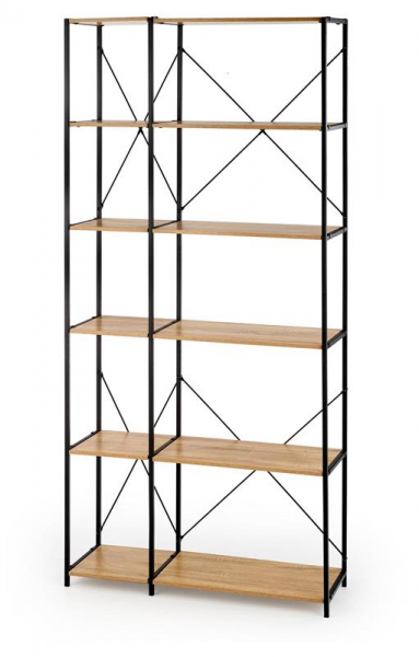 Regał 'Matera' - Dąb/Czarny