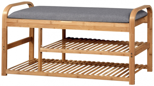 Półka na buty 'Sandee' 100cm - Dąb/Szary