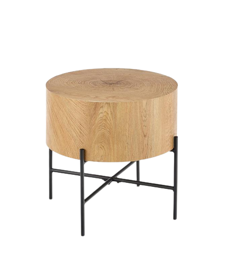 Stolik boczny 'Lapland' - Dąb/Czarny