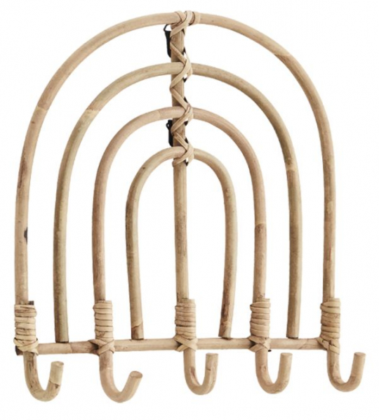 Wieszak na ubrania 'Rattan Coat Rack' - Naturalny