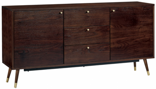 Szafka RTV/Szafa 'Prime' - Orzech/Mosiądz