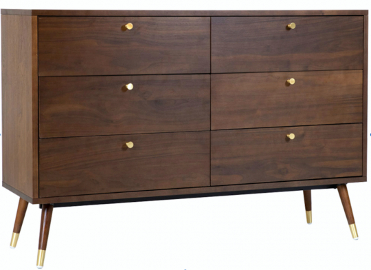 Szafa 'Prime' 6 szuflad - Orzech/Mosiądz