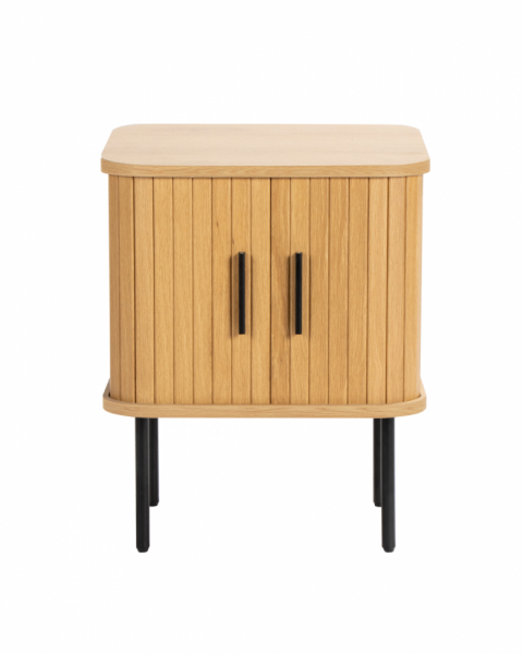 Stolik nocny 'Holmvik' - Naturalny/Czarny