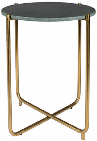 Stolik boczny 'Timpa' - Zielony marmur/Mosiądz