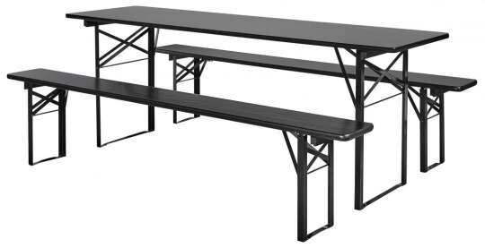 Stół i ławki 'Garden' 220x60cm - Czarne