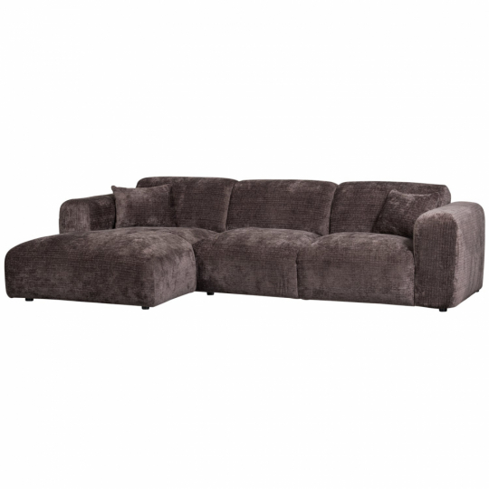 Sofa 'Cloud' 3-osobowa z chaise longue lewa - Ciemnobrązowa