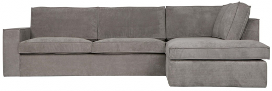 Sofa narożna 'Thomas' - Prążkowana Szara