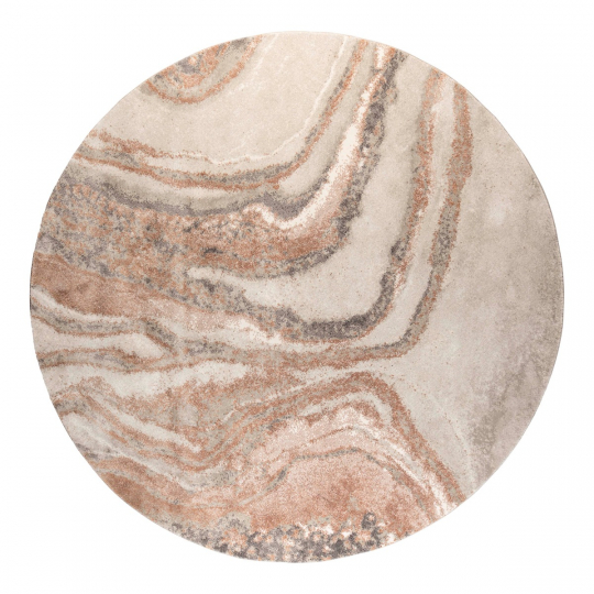 Dywan 'Sol' Okrągły 200cm - Szary/Brązowy