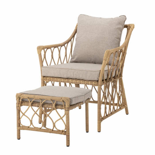 Fotel wypoczynkowy 'Belluce' – naturalny/rattan