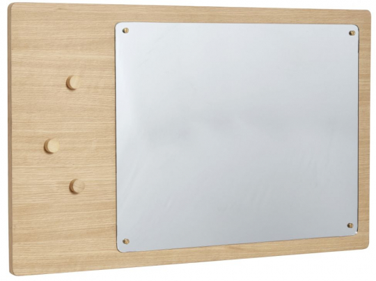 Lustro ścienne z magnesami 'Split' 80x50cm - Dąb