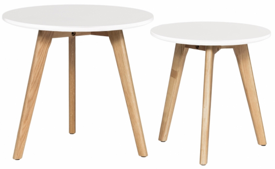 Stolik kawowy 'Lycke' 2 części - Biały