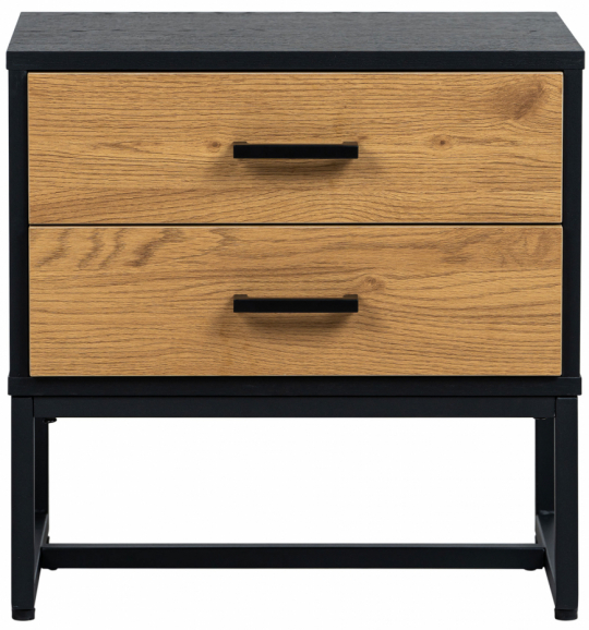 Stolik nocny 'Amster' - Dąb/Czarny