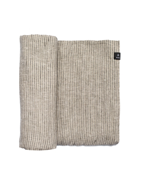 Obrus 'Linus' 145x330- Naturalny/Czarny