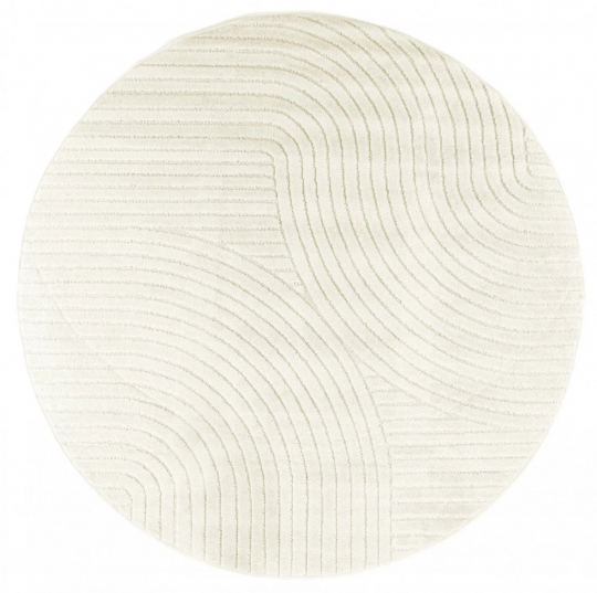Dywan okrągły 'Devon' - Kremowy