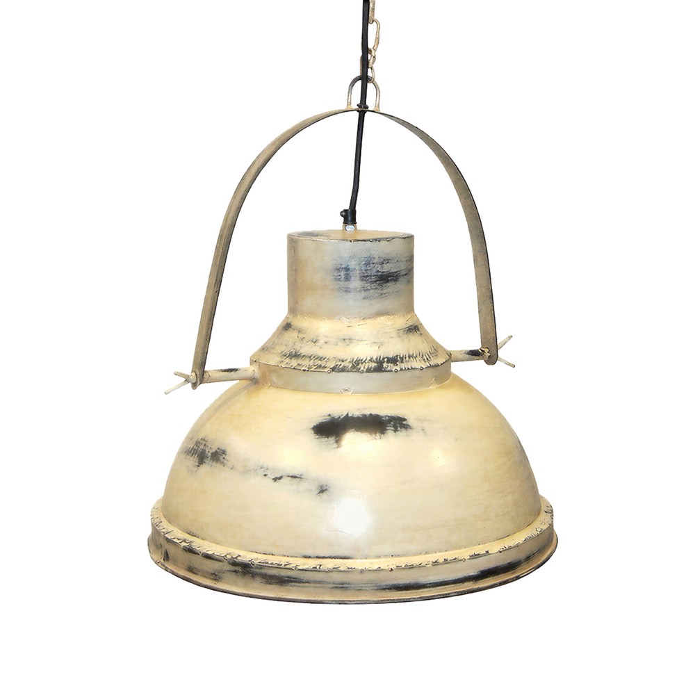 Lampa fabryczna vintage - Patynowana biała