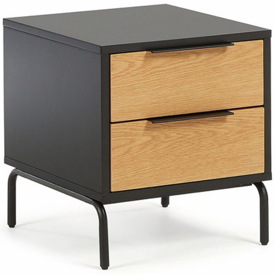 Stolik nocny 'Koln' - Dąb/Czarny