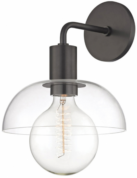 Lampa ścienna 'Glass Shade' - Czarna