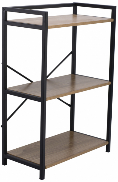 Półka 'Tre' - Czarna/Drewno