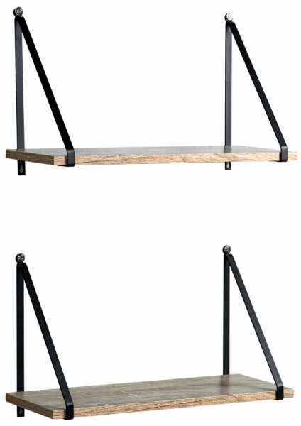 2-pak Półek ściennych 'Triangle' - Naturalny