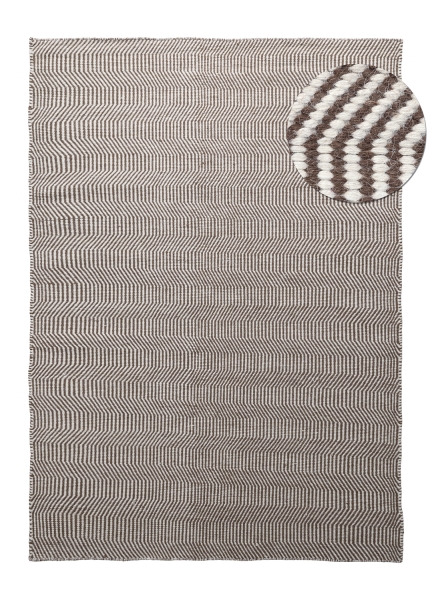 Dywan wełniany 'Larkana' - brązowo-biały