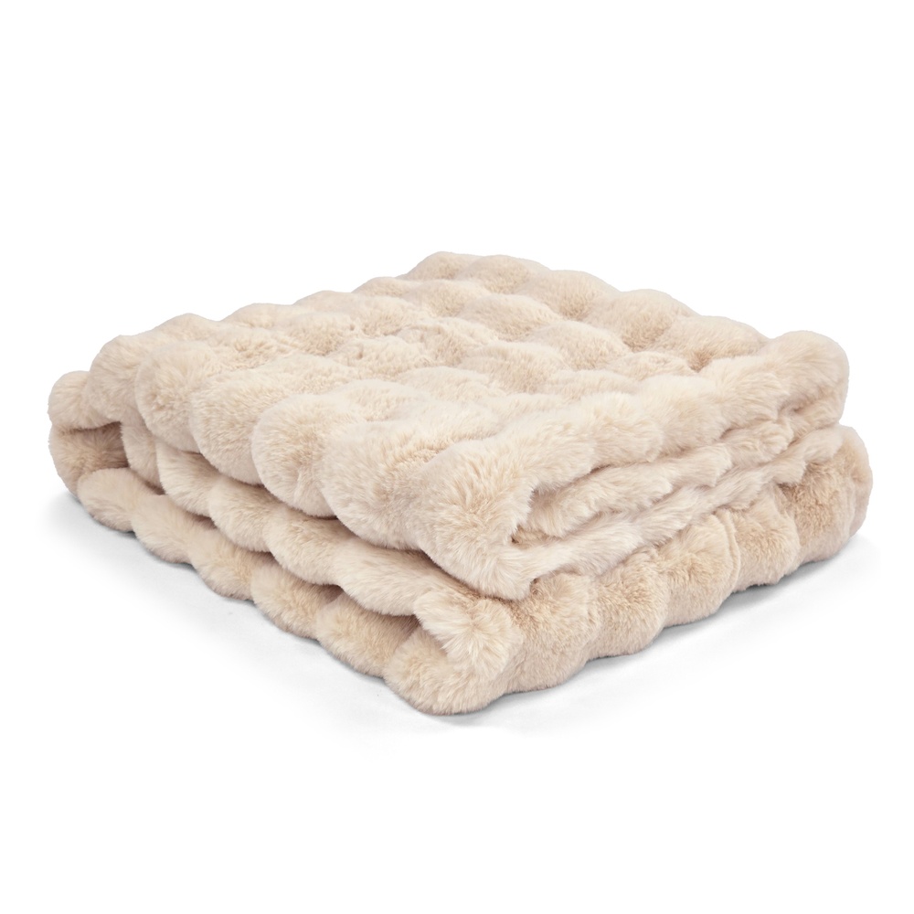Narzuta 'Aranga Bubble Throw” 130x170cm – beżowa