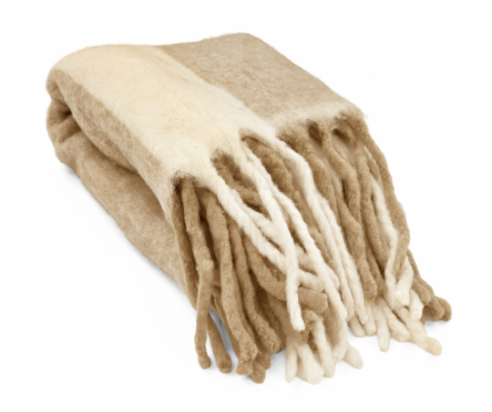 Krata 'Beatriz Stripe' 130x170cm - Beżowo-biała