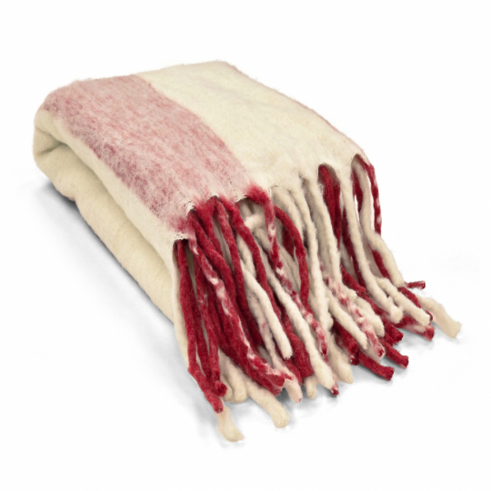 Krata 'Beatriz Stripe' 130x170cm - Czerwono-biała