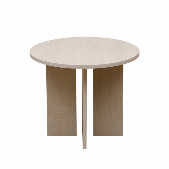 Stolik kawowy 'Créme' Okrągły 55 cm - Biały pigmentowany