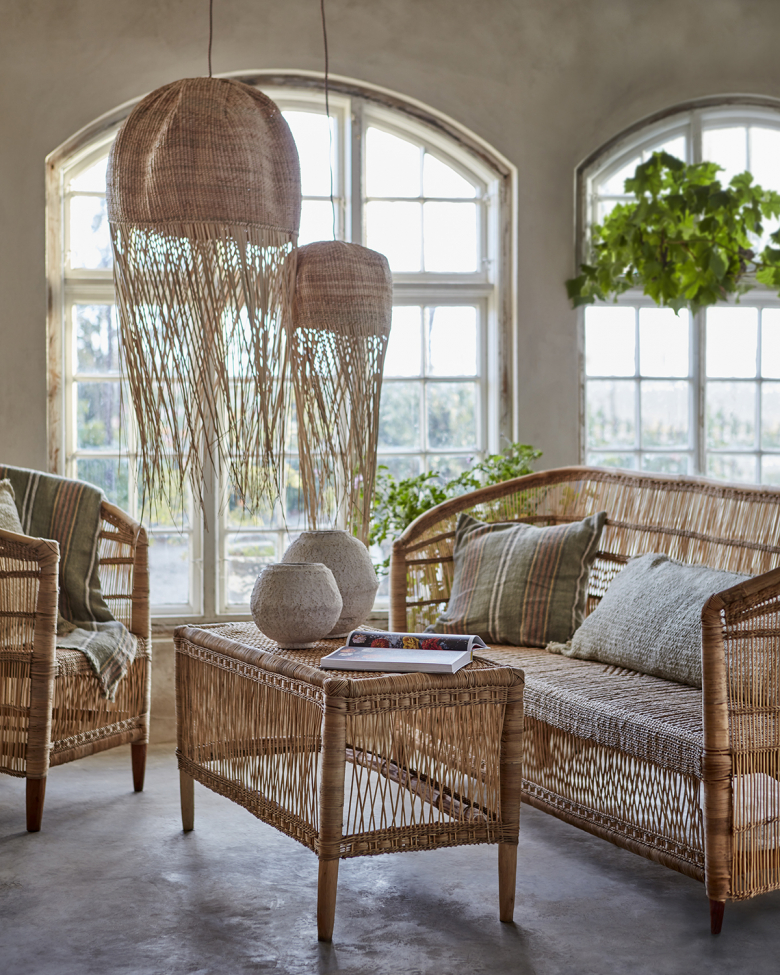 Zestaw 3 lampionów 'Nest' - Naturalny