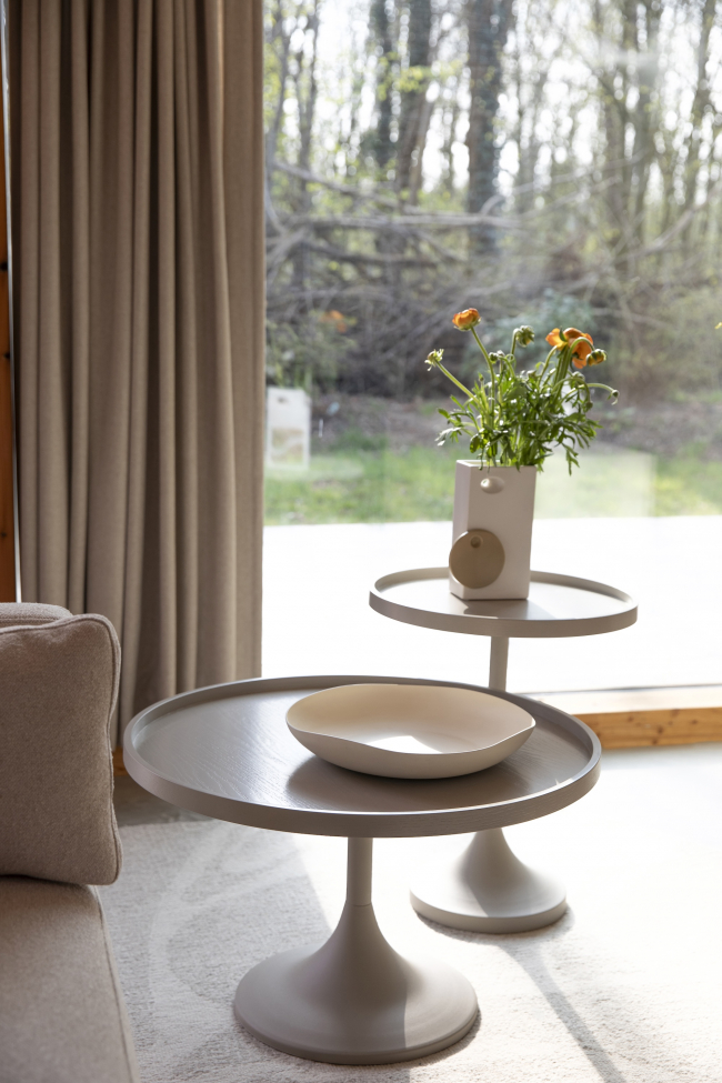 Stolik boczny 'Jason' Ø46 cm - Beżowy