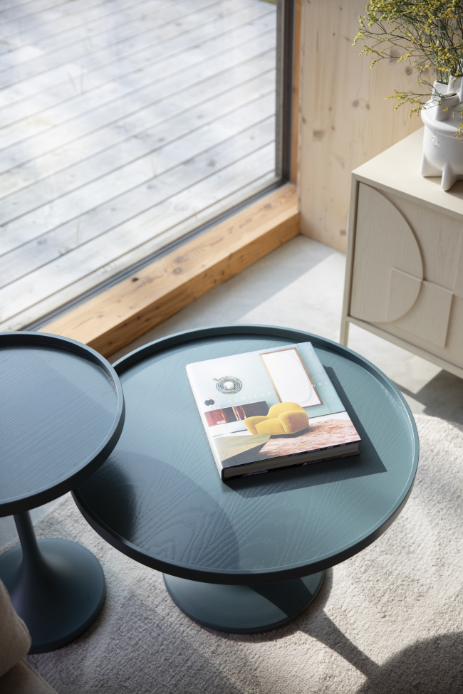 Stolik boczny 'Jason' Ø46 cm - Niebieski