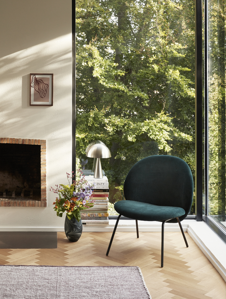 Fotel 'Gather' - Zielony/Sametowy