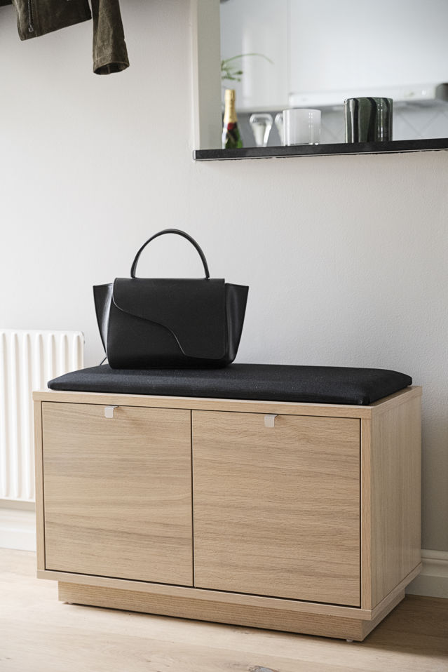 Ławka 'Confetti' 70cm - Białe pigmentowane/Czarna