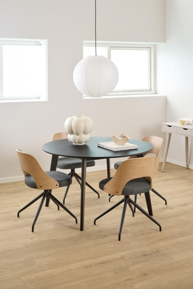 Stół jadalny 'Roxby' Okrągły 120x76cm - Czarny