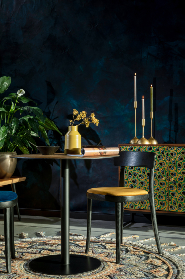 Krzesło 'Brandon' - Czarne/Ocra