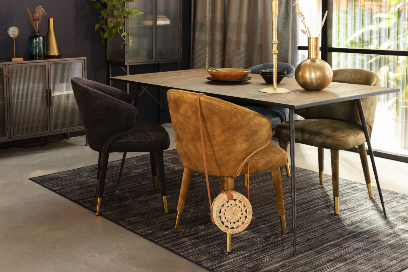 Krzesło 'Lunar' Aksamit - Miedź