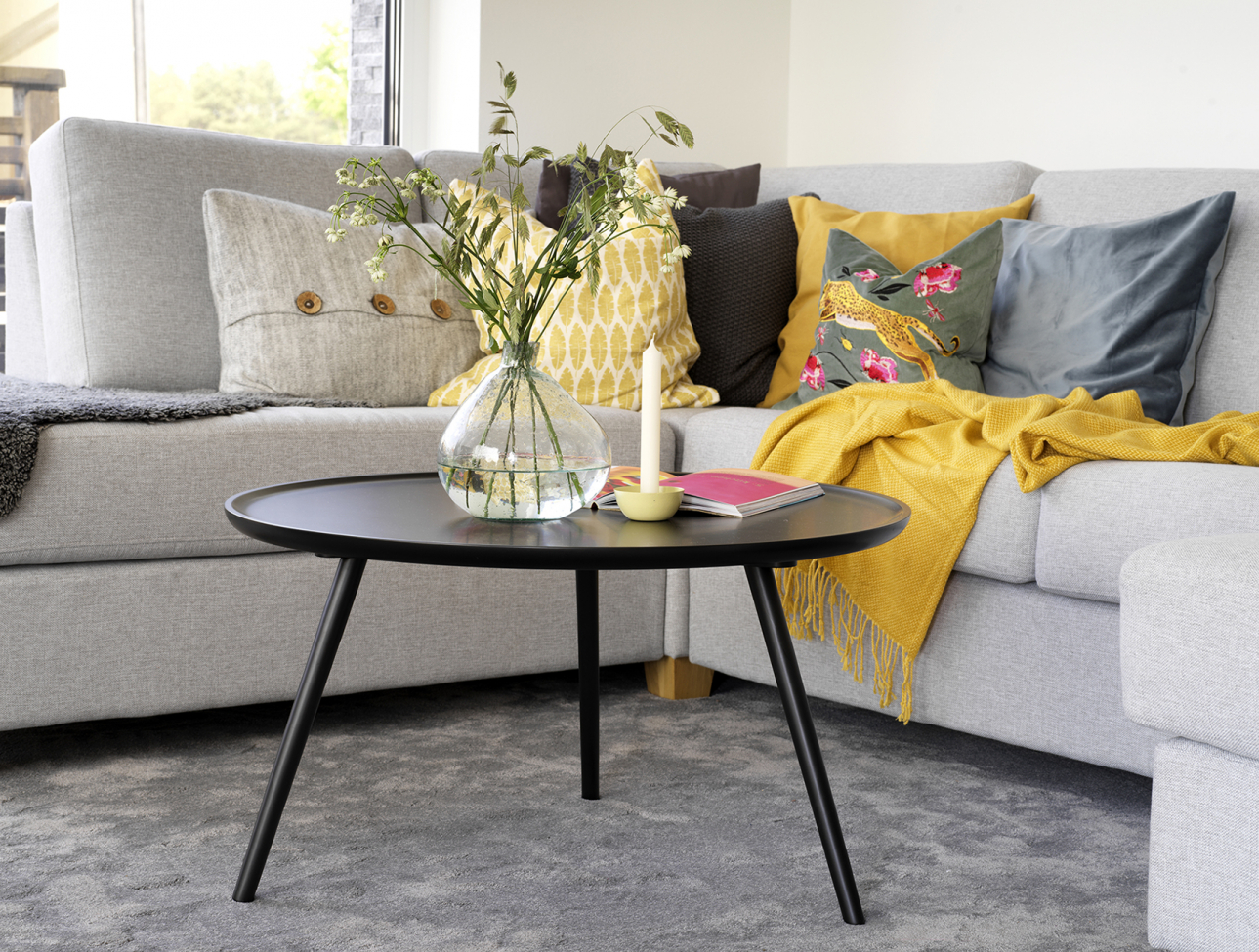 Stolik kawowy 'Daisy' Okrągły 80cm - Czarny