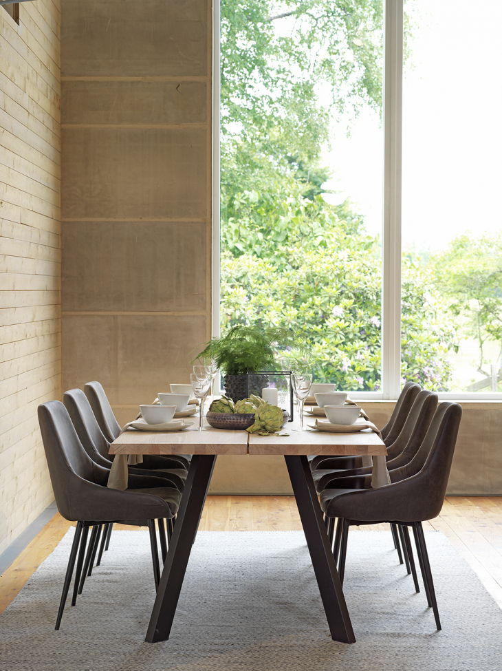 Stół 'Fred' 240x100cm - Białopigmentowany Dąb/Czarny