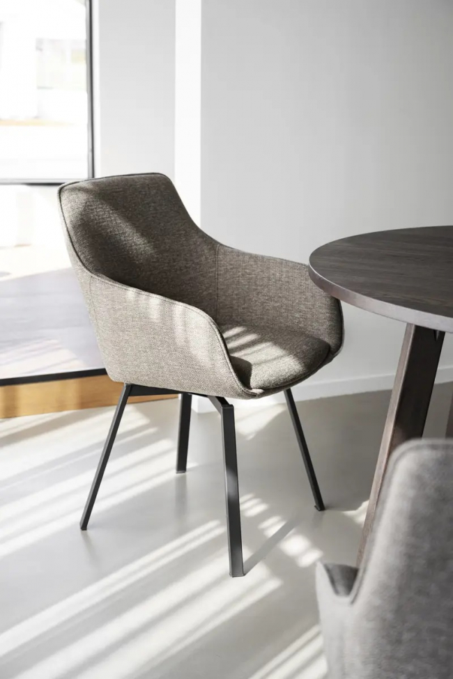 Fotel 'Alison' - Ciemnobeżowy/czarny