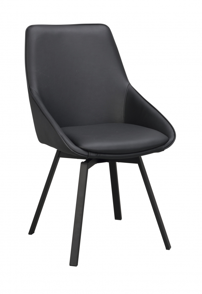 Krzesło 'Alison' Skórzane - Czarny