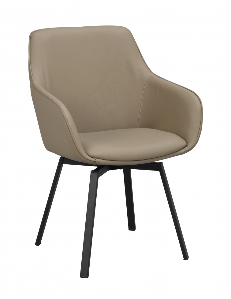 Fotel 'Alison' Skóra - Beżowy/czarny