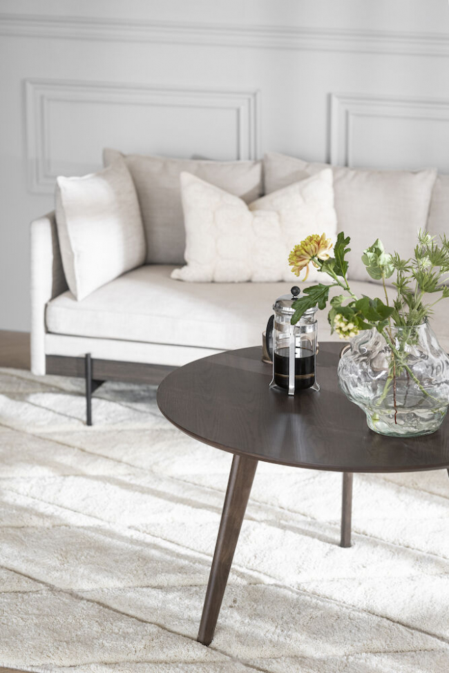 Stolik kawowy 'Yumi' Okrągły 90cm - Brązowy