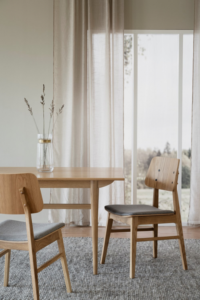 Krzesło 'Nagano' - Dębowe/Jasnoszare