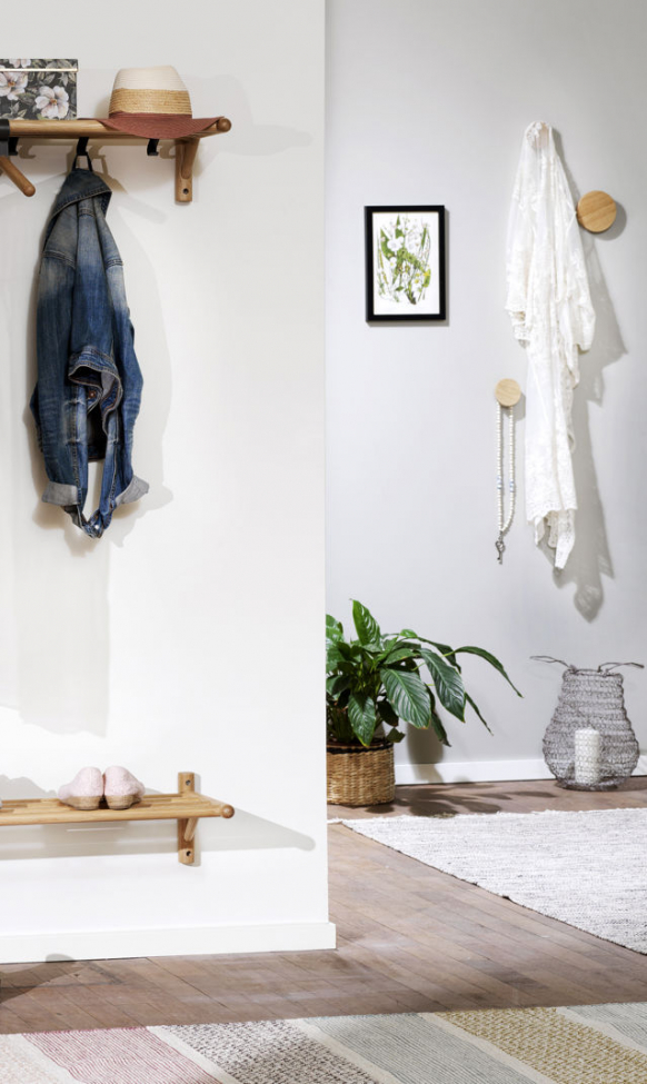 Wieszak ścienny 'Milford' 12cm - Dębowe