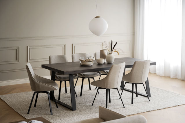 Stół 'Brooklyn' 220x95cm - Ciemnobrązowy/Nogi U